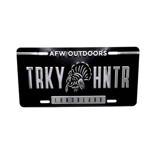 Black Embossed Turkey Hunter License Plate