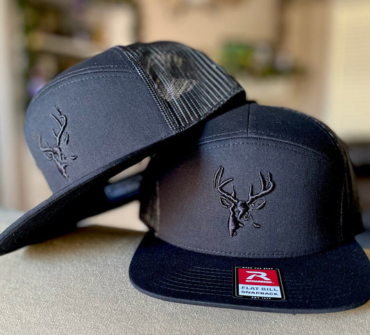 Ghost Black on Black 7 Panels Hats