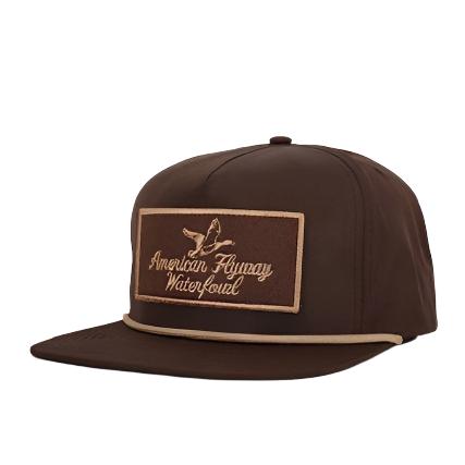 Youth Throwback Vintage Rope Hat Brown w Patch and Tan Rope