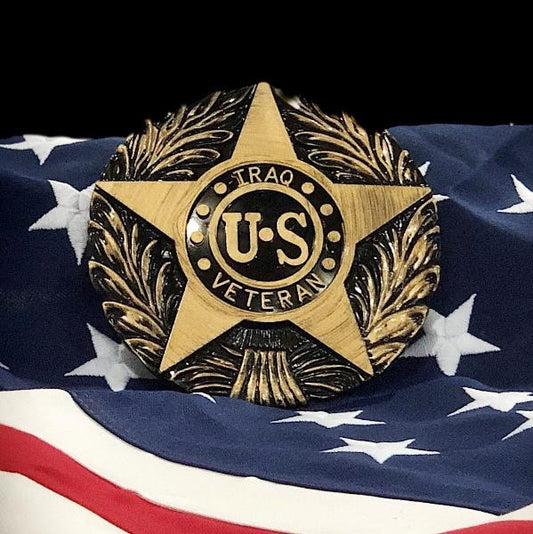 Iraq Veteran Grave Marker & Flag Holder with Aluminum Ground Spike