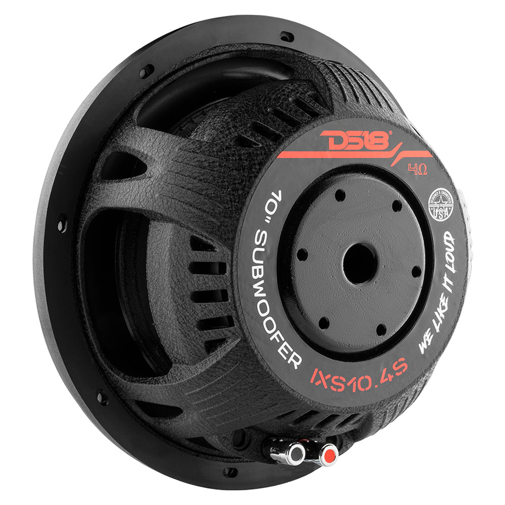 IXS Shallow-Mount 10" Fiber Glass Subwoofer 600 Watts Rms SVC 4-Ohm