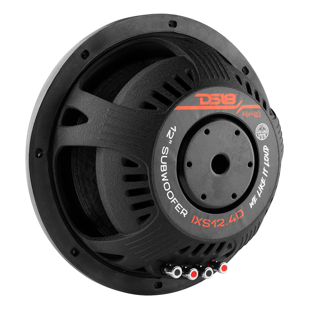 IXS Shallow-Mount 12" Fiber Glass Subwoofer 800 Watts Rms DVC 4-Ohm