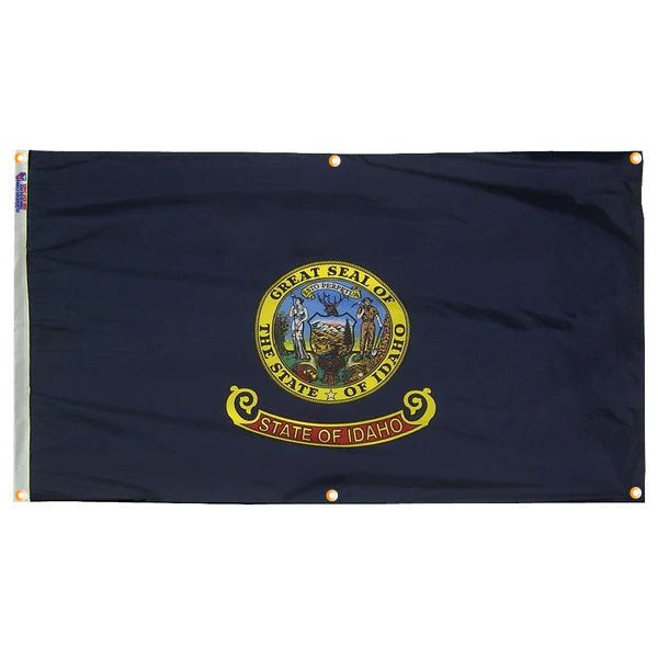 Idaho Flag with Grommets Along the Edges for Wall Hanging