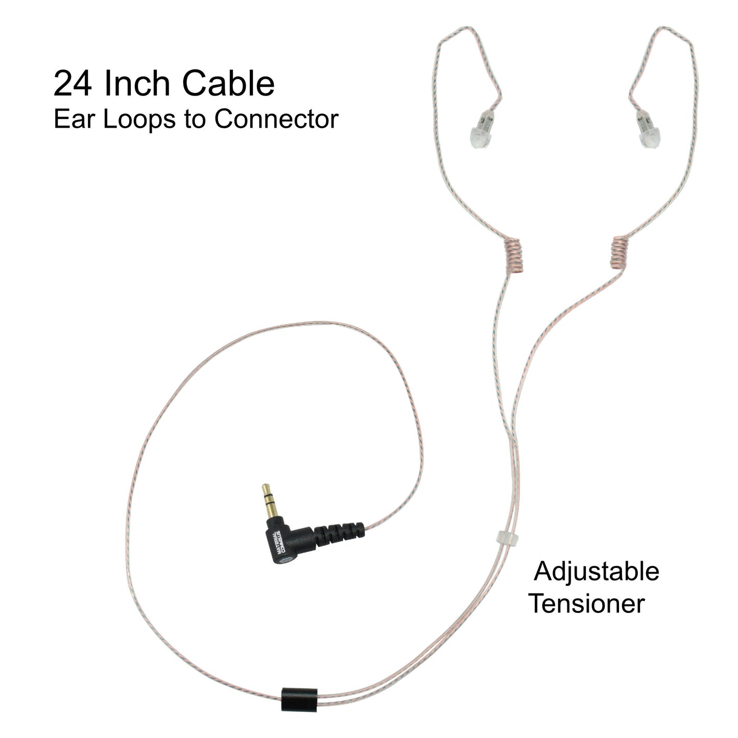 Invisible Series Tubeless Covert/Tactical Radio Dual Earpiece Ambidextrous- 3.5mm, Connects to Speaker Mic for Motorola, Kenwood, Icom, Relm, & More