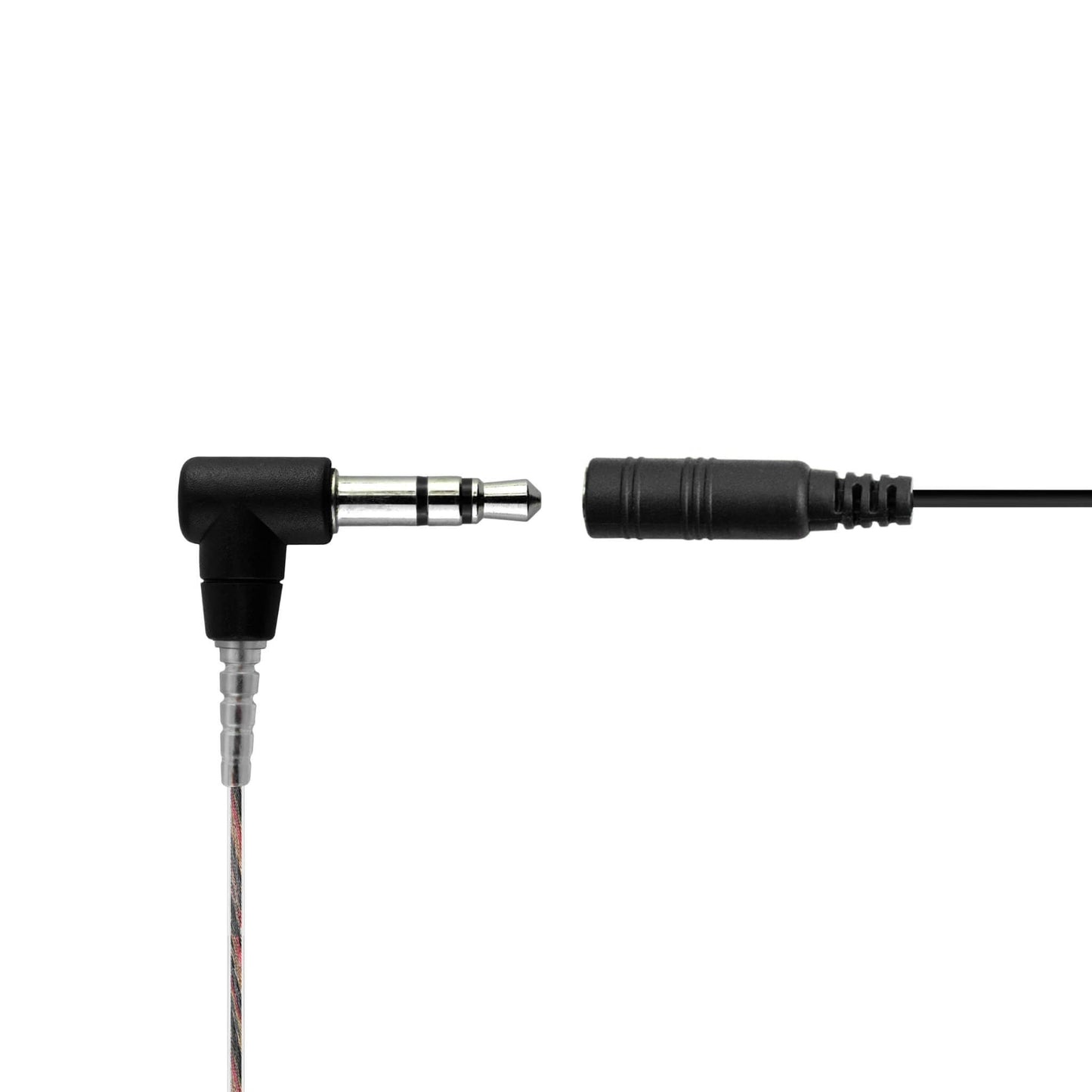 Braided Fiber Tactical Mic & Invisible Series Tubeless Earpiece Kit w/ Quick Disconnect (Hirose) Connector- Replacement/Upgrade Kit