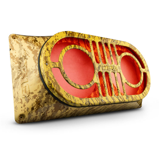 DS18 JBASS/CM Exclusive Jeep Gate Enclosure for 2x10" Shallow Subwoofer Camo Beige