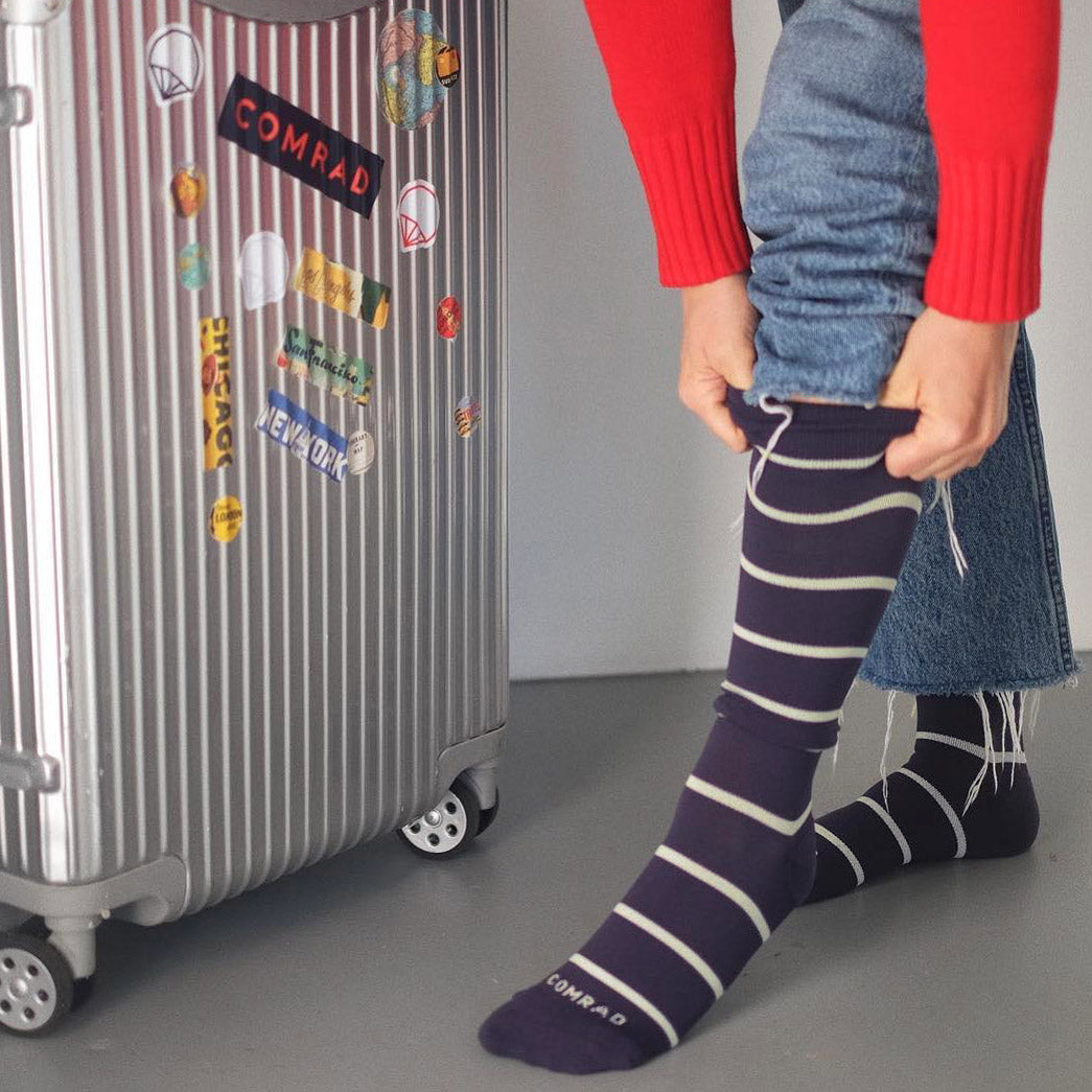 Knee-High Compression Socks – Stripes (20-30 mmHg)