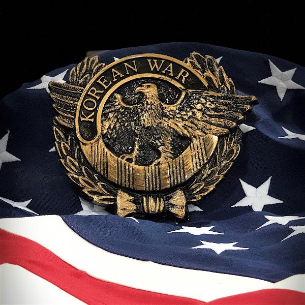 Korean War Veteran Grave Marker & Flag Holder with Aluminum Ground Spike