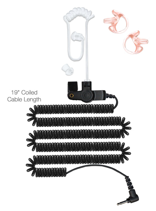 2.5mm Listen Only, Long Cable, Radio Earpiece - Kenwood, Connects To Radio 2.5mm Plug