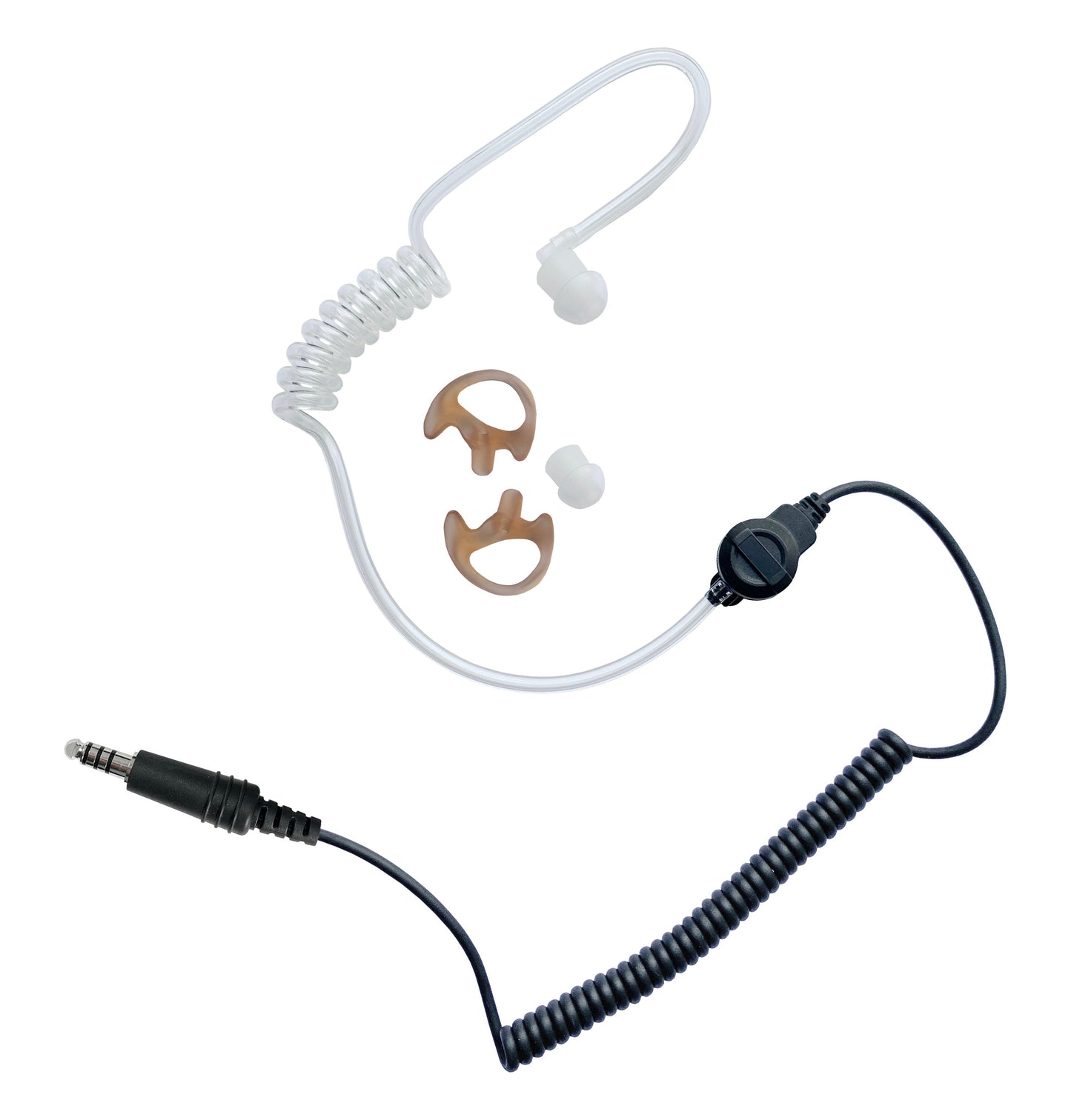NATO TP-120 Listen Only Radio Earpiece Clear Tube - Connects to Tactical Push To Talk(PTT)