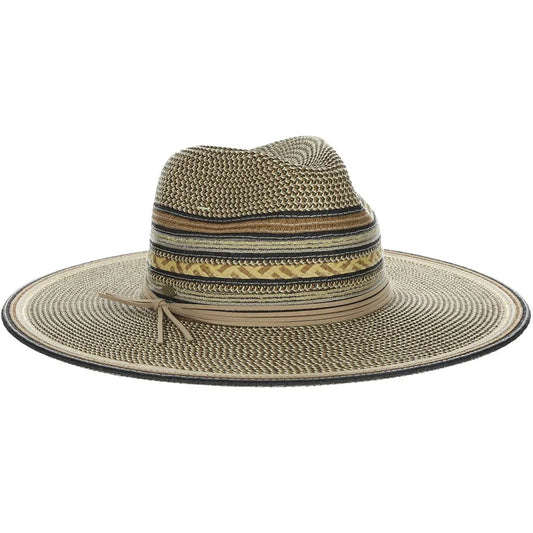 Scala Alento - Women's Straw Wide Brim Fedora Hat