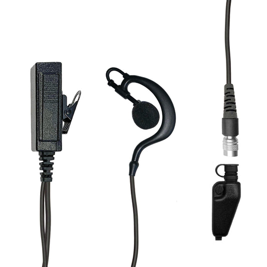 Mic & Ear Hook Earpiece Radio Kit - Quick Disconnect (Hirose) Kenwood Multi-Pin TK & NX Series
