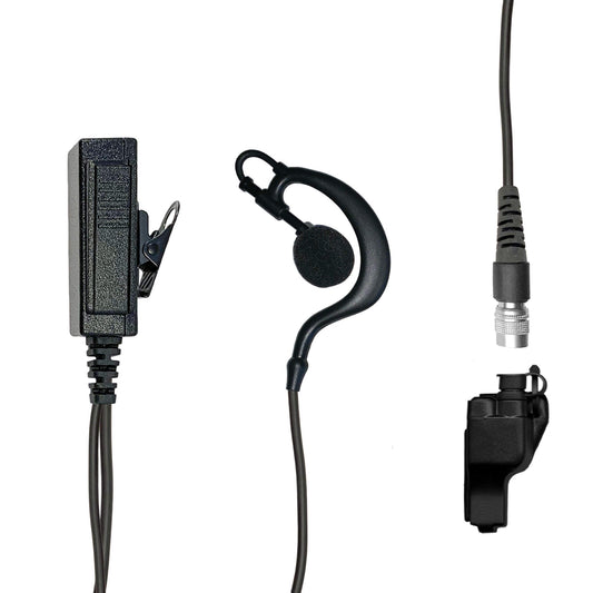 Mic & Ear Hook Earpiece Radio Kit - Quick Disconnect (Hirose) Motorola XTS Series, HT/JT1000, MT/MTS2000, MTX838/900/8000/9000, PR1500 & More