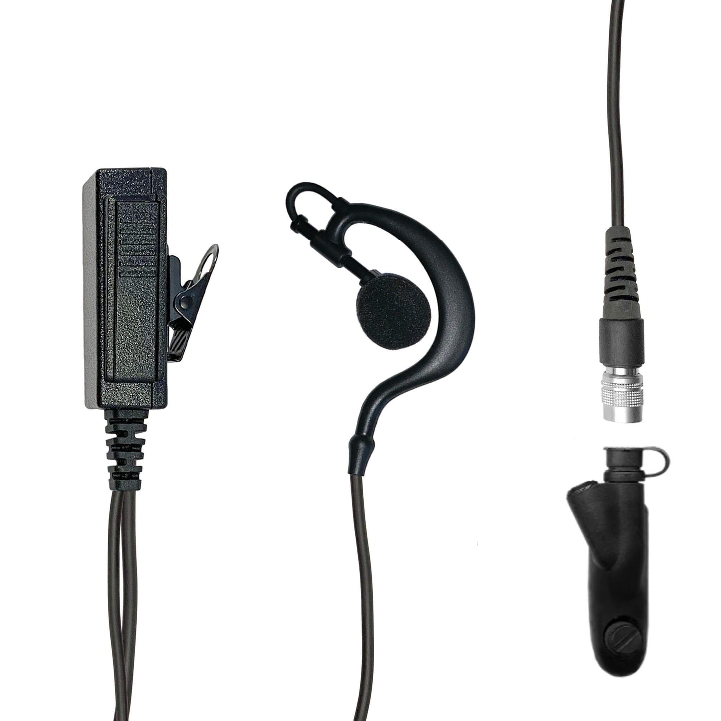 Mic & Ear Hook Earpiece Radio Kit - Quick Disconnect (Hirose) Motorola: HT750/1250/1550, MTX850/950/960/8250/9250, PR860 & More
