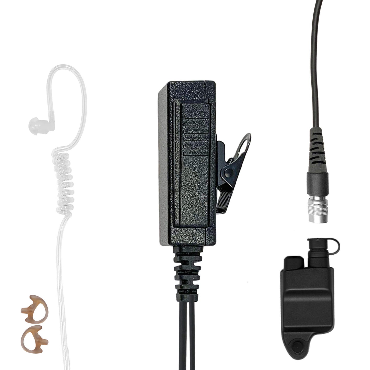 Mic & Earpiece Radio Kit - Quick Disconnect (Hirose) Harris: All P5300 P5400 P5500 P7300 Series, XG-15/25/75, XL-45, XL-95 & More