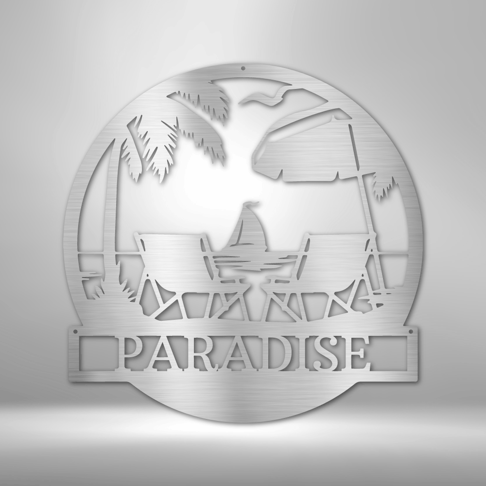 Beach Paradise Personalized Gifts - Custom Metal Sign
