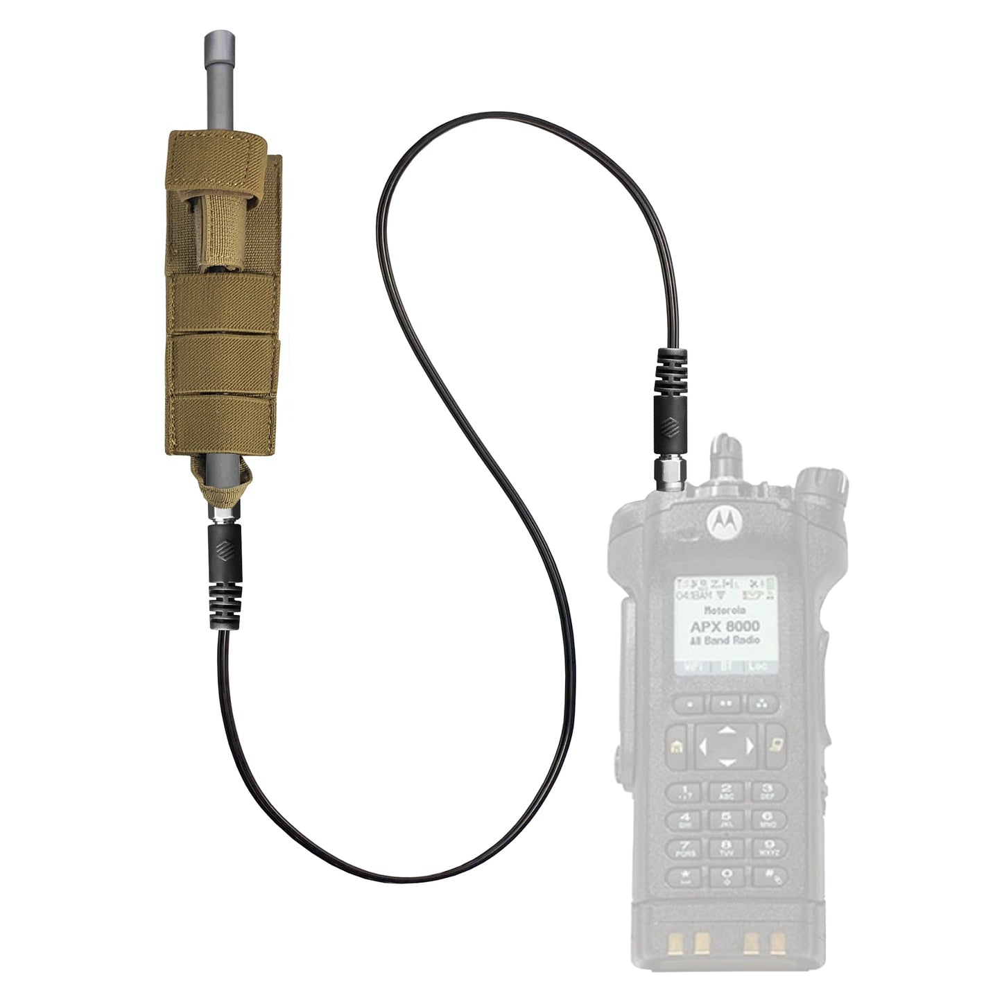Tactical Antenna Relocation Kit(Black, Tan, or Green) - Motorola Series: HT, XTS, XPR, APX(APEX), MOTOTRBO & More