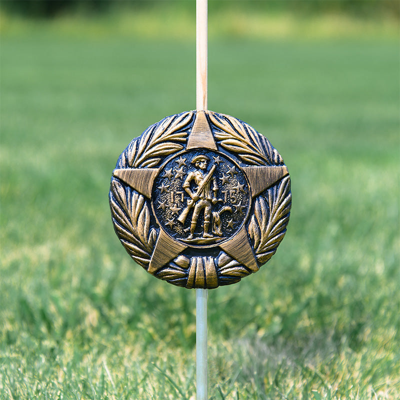 Revolutionary War Veteran Grave Marker & Flag Holder with Aluminum Ground Spike