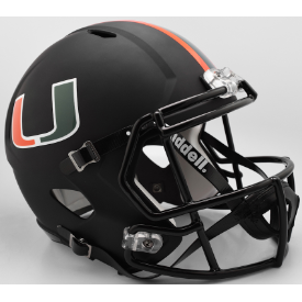 Miami Hurricanes Full Size Speed Replica Football Helmet Nights Alt- NCAA