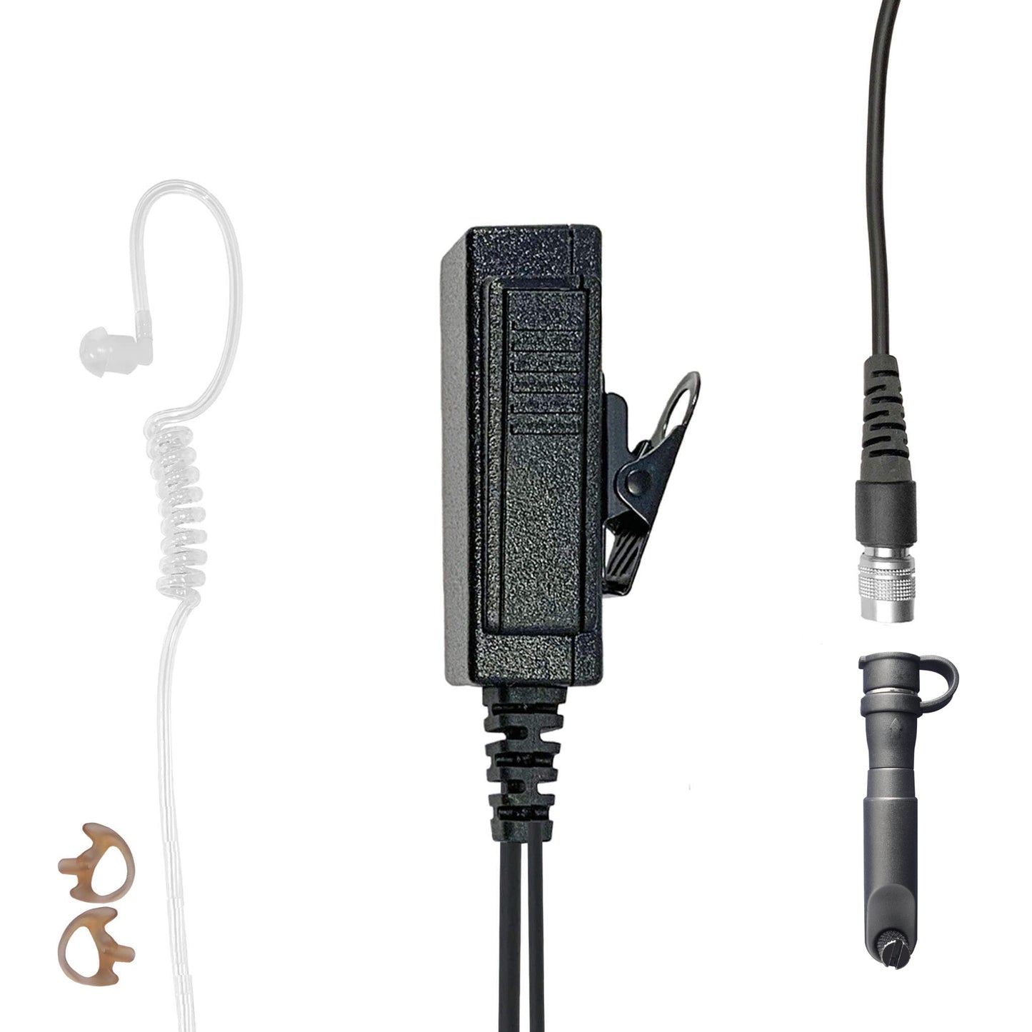 Mic & Earpiece Radio Kit - Quick Disconnect (Hirose) Hytera PD-6xx, HP6 & HP7 Series, X1e, X1p, Z1p & More