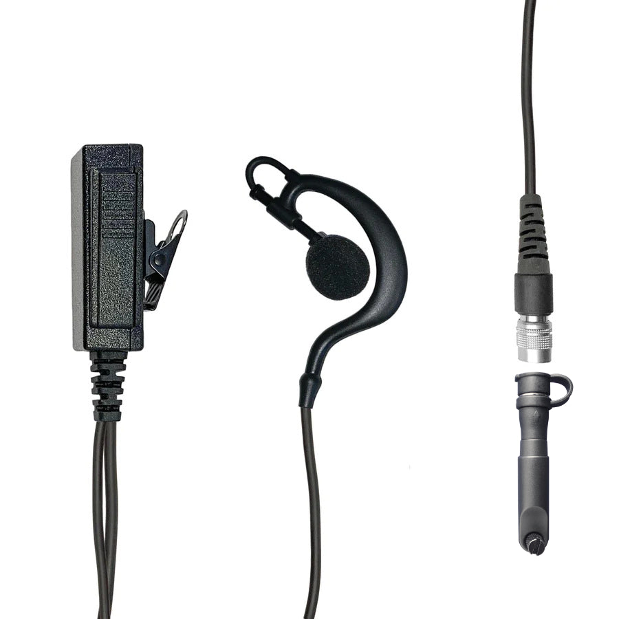 Mic & Ear Hook Earpiece Radio Kit - Quick Disconnect (Hirose) Harris(L3Harris) HDP250 Momentum & DMR Series