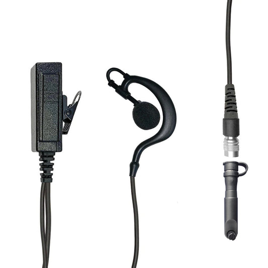 Mic & Ear Hook Earpiece Radio Kit - Quick Disconnect (Hirose) Hytera PD-6xx, HP6 & HP7 Series, X1e, X1p, Z1p & More