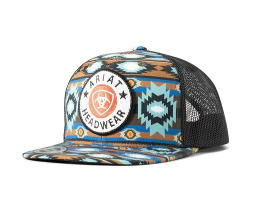ARIAT Southwest Round Patch (Black/Multi) - Trucker Cap
