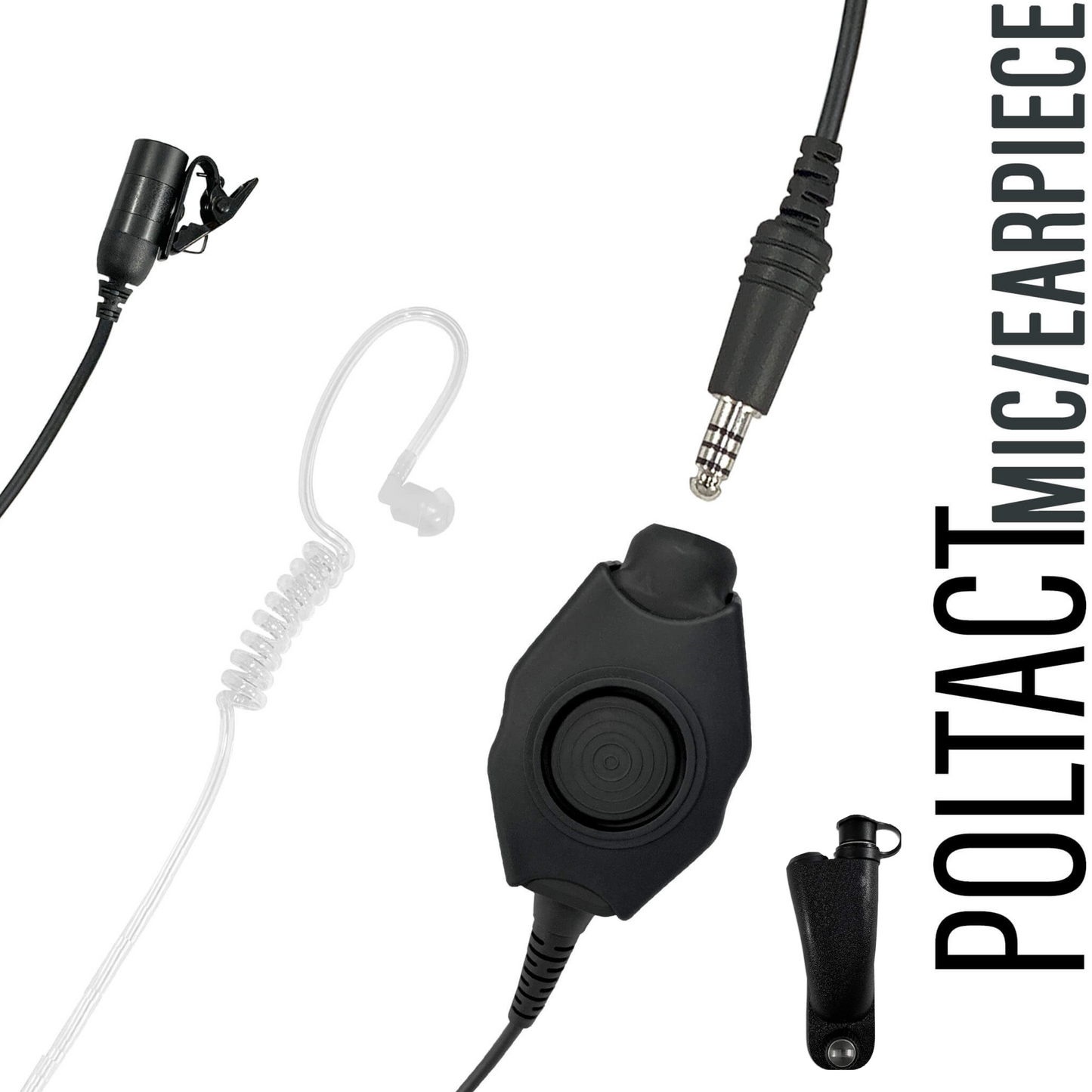 Tactical Mic / Earpiece / Tactical PTT Adapter Kit With Quick Disconnect (Hirose) Connector - Motorola APX (Apex) Series, XPR Series, SRX2200, & More