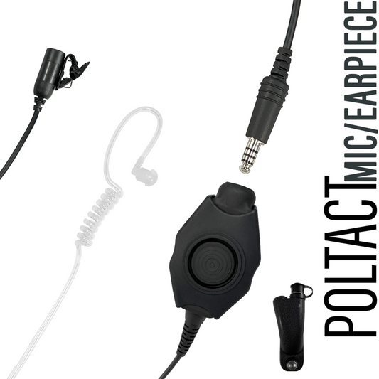 Tactical Mic / Earpiece / Tactical PTT Adapter Kit With Quick Disconnect (Hirose) Connector - Motorola APX (Apex) Series, XPR Series, SRX2200, & More