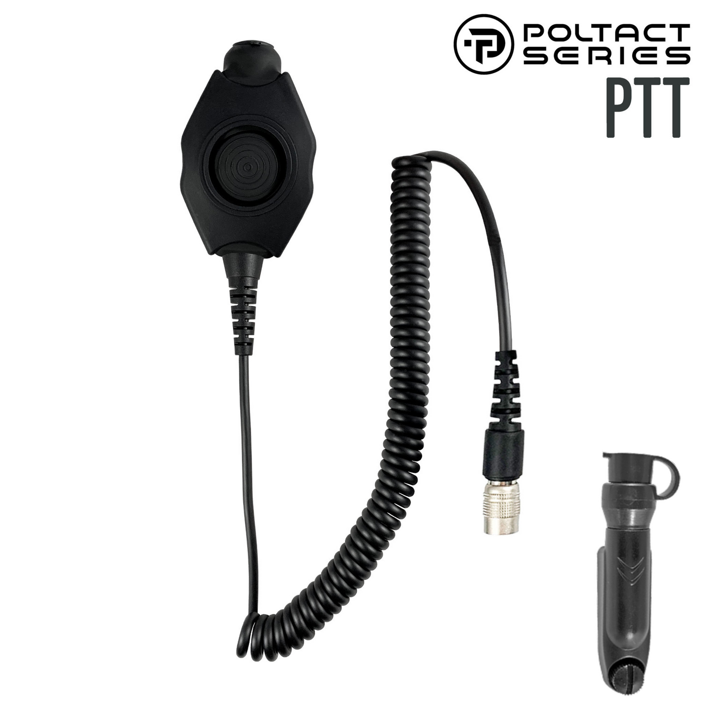 PolTact V1 Tactical Comms Headset w/ Active Hearing Protection & Quick Disconnect (Hirose) Adapter - Motorola/Ailunce/Retevis/HYT/: EX500, EX560-XLS, EX600/XLS, GP328/GP338PLUS, GP344/338, HD1, HD2, Siyata, Simoco & More