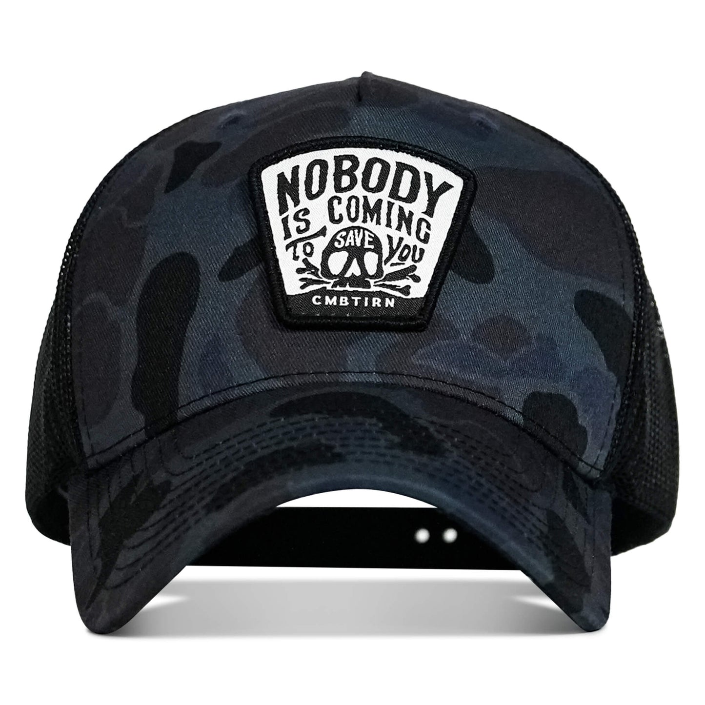 Nobody Is Coming To Save You Skull Patch Snapback Hat