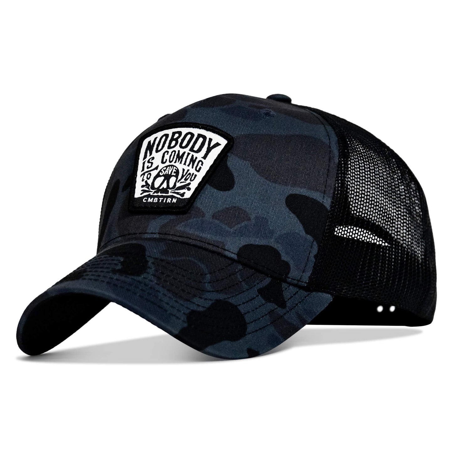Nobody Is Coming To Save You Skull Patch Snapback Hat
