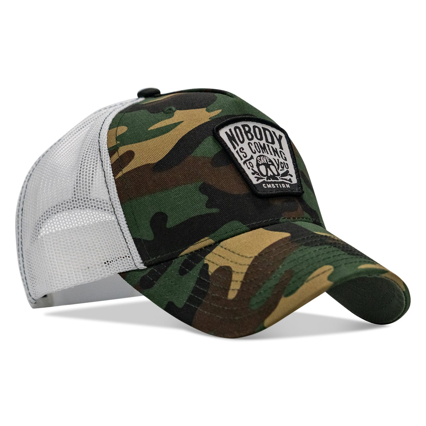 Nobody Is Coming To Save You Skull Patch Snapback Hat