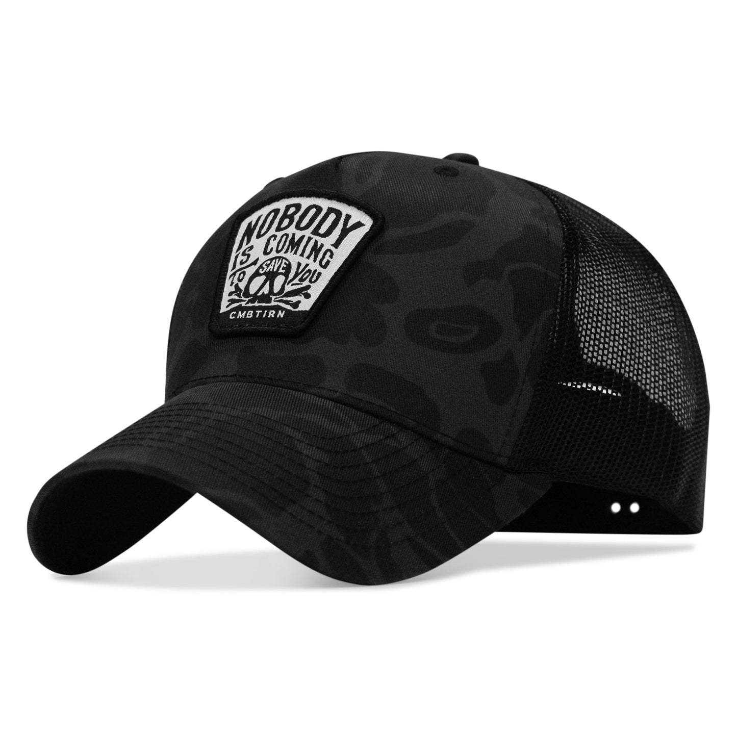 Nobody Is Coming To Save You Skull Patch Snapback Hat