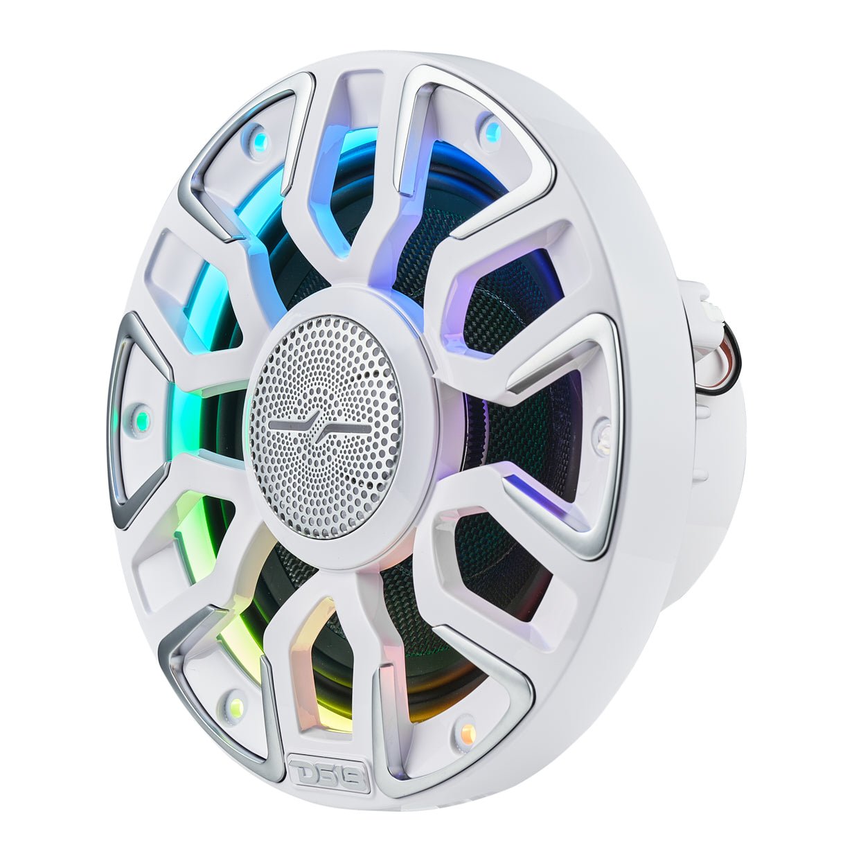 6.5” Marine Coaxial Speaker With Kevlar Cone, Bullet Tweeter, Neodymium Magnet, and Digital LED Lights | 200W RMS 4-Ohm