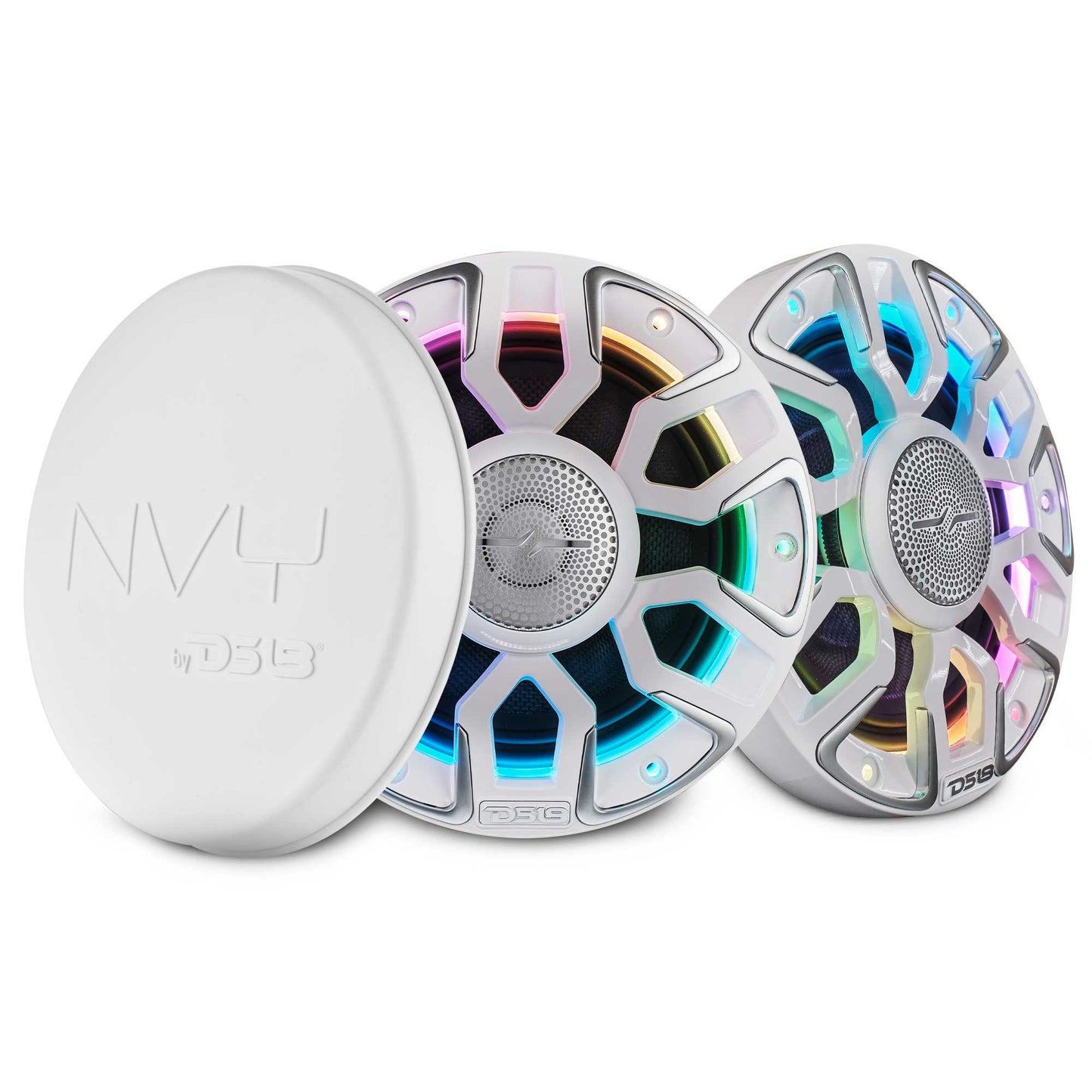 6.5” Marine Coaxial Speaker With Kevlar Cone, Bullet Tweeter, Neodymium Magnet, and Digital LED Lights | 200W RMS 4-Ohm