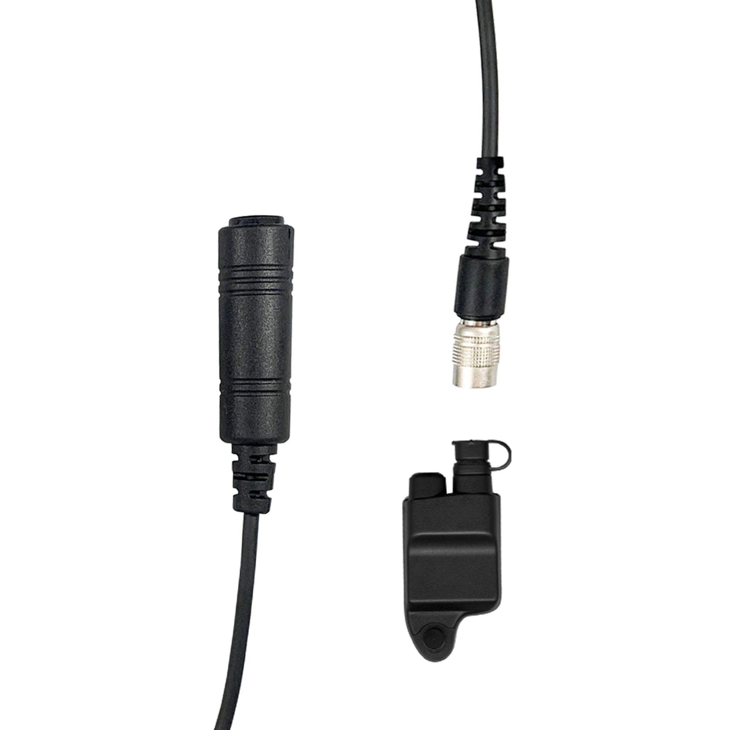 Tactical Radio Connector Cable & Push To Talk Adapter for Headset: US/Civilian Wiring, Select ComTac III Models and Select Helicopter Headsets - Harris, M/A-Com: All P5300 P5400 P5500 P7300 Series, XG-15/25/75, XL-45, XL-95 & More
