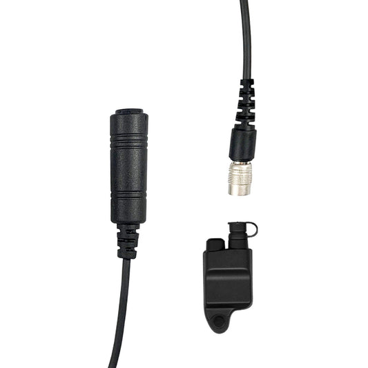 Tactical Radio Connector Cable & Push To Talk Adapter for Headset: US/Civilian Wiring, Select ComTac III Models and Select Helicopter Headsets - Harris, M/A-Com: All P5300 P5400 P5500 P7300 Series, XG-15/25/75, XL-45, XL-95 & More