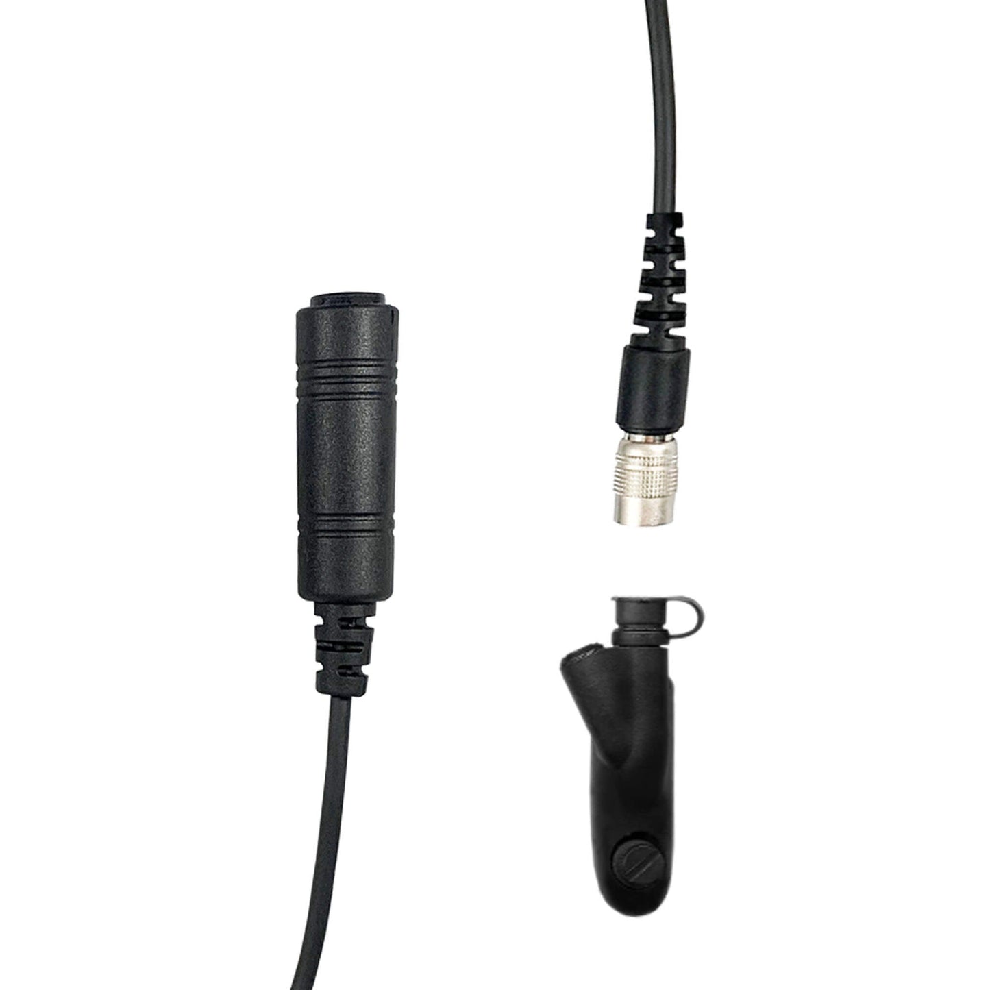 Tactical Radio Connector Cable & Push To Talk Adapter for Headset: US/Civilian Wiring, Select ComTac III Models and Select Helicopter Headsets - Motorola: HT750/1250/1550, MTX850/950/960/8250/9250, PR860 & More