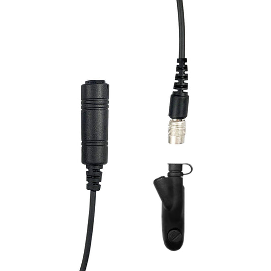 Tactical Radio Amplified Connector Cable & Push To Talk Adapter for Headset: NATO/Military Wiring, Gentex, Ops-Core, OTTO, TEA, David Clark, MSA, Military Helicopter - Motorola: HT750/1250/1550, MTX850/950/960/8250/9250, PR860 & More