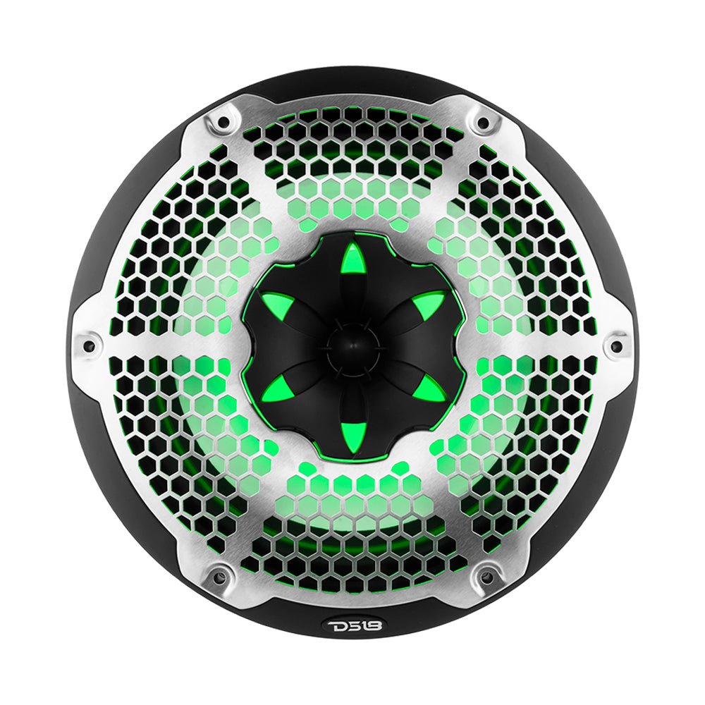 NXL 10" 2-Way Coaxial Marine Speaker With LED RGB Lights 200 Watts Rms 4-Ohm
