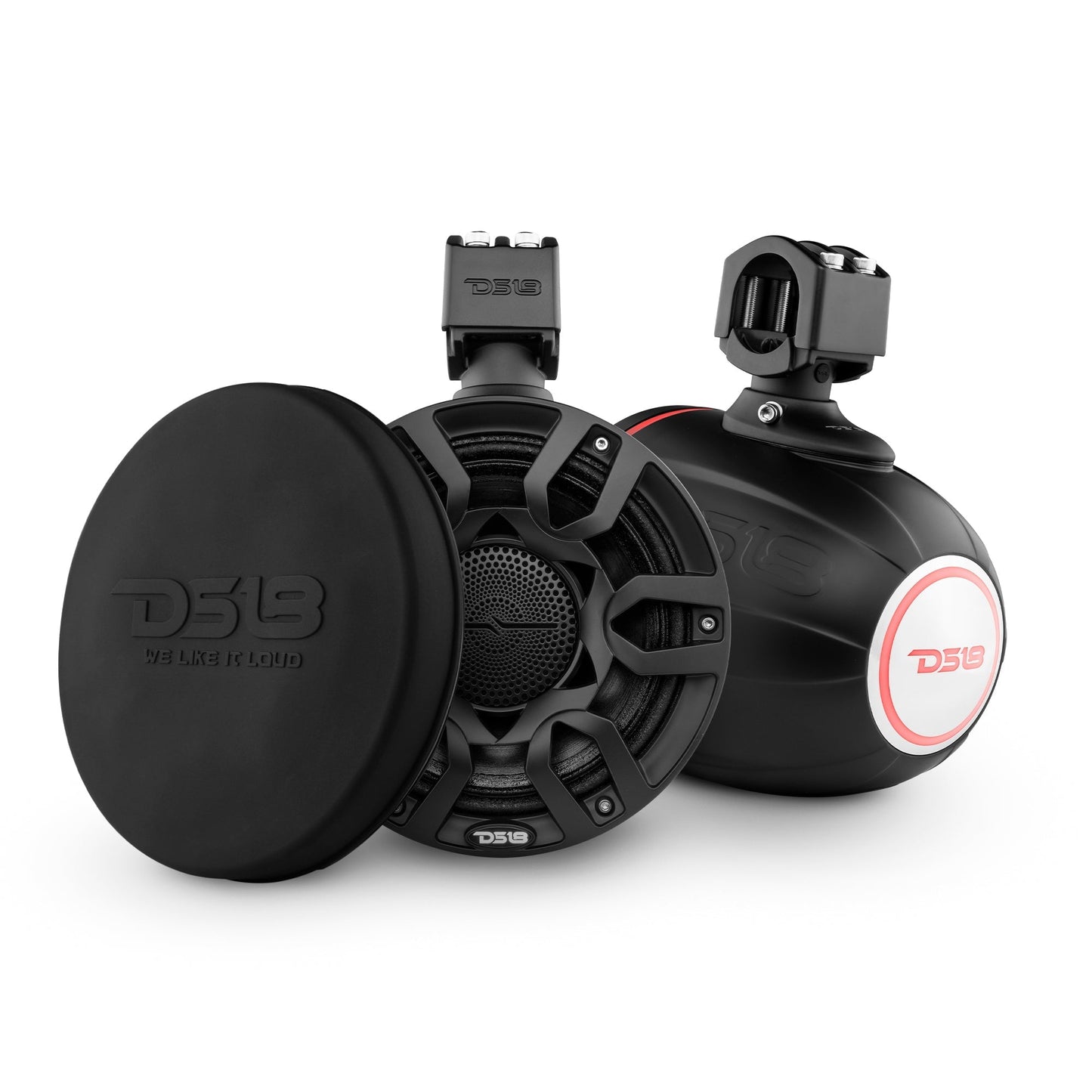 Can-Am Maverick X3 Stage 4 Dash Panel Speaker Enclosures + Driver and Passenger Side Under Seat Subwoofer Enclosure and Pair of Tower Speakers - 3800W MAX