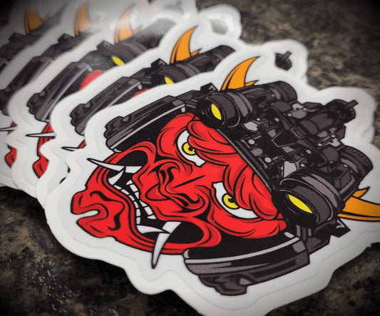 STICKER - Tactical Oni Samurai with Night Vision Goggles Slap - Unleash Fear and Strength