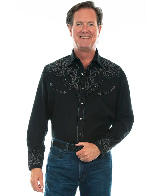 Scully Blackhorn Legend - Embroidered Men's Western Shirt