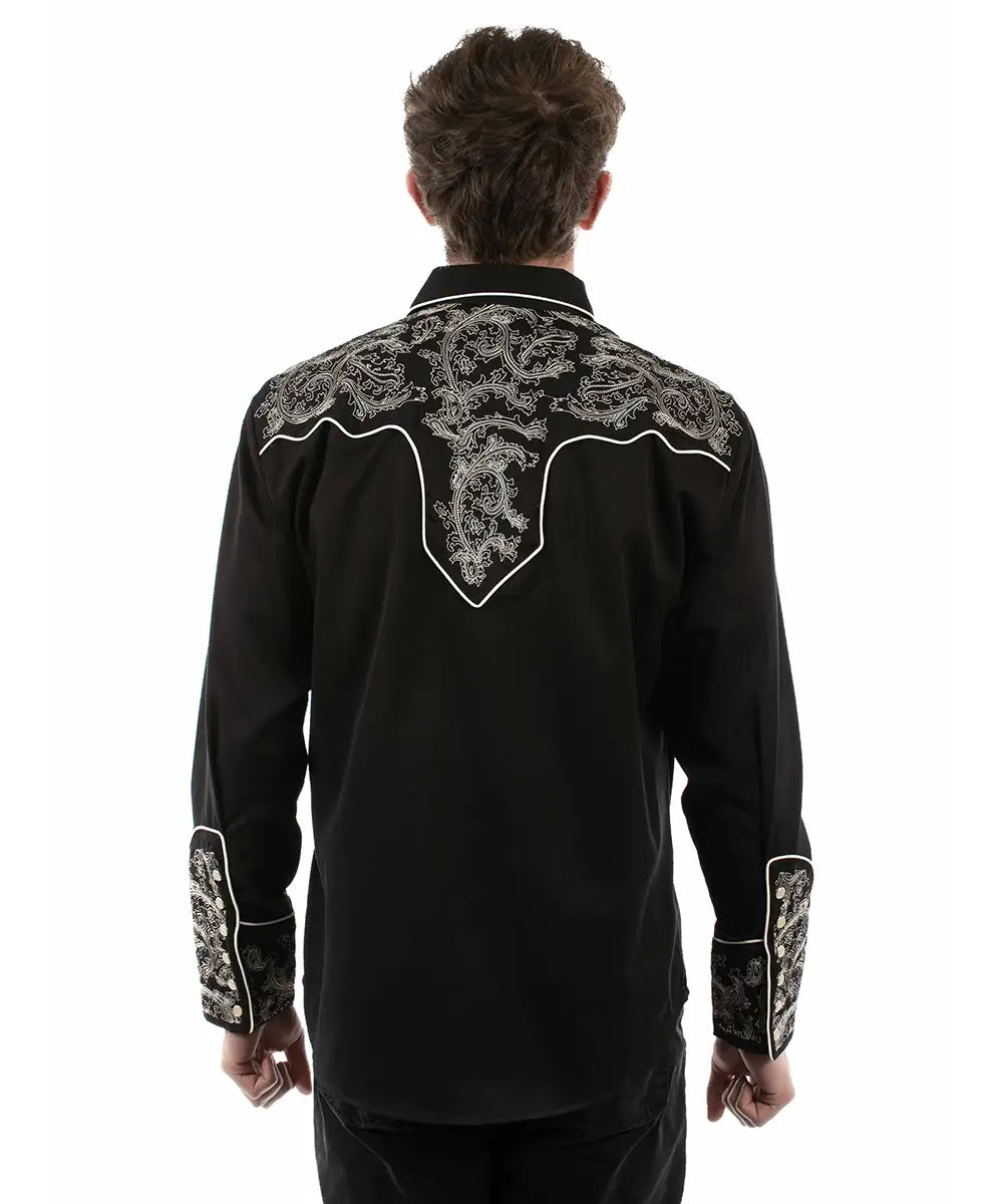 Scully Silver Scroll - Embroidered Men's Western Shirt