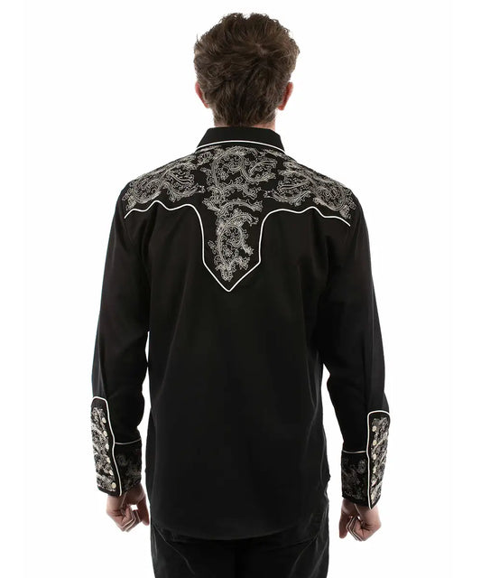 Scully Silver Scroll - Embroidered Men's Western Shirt