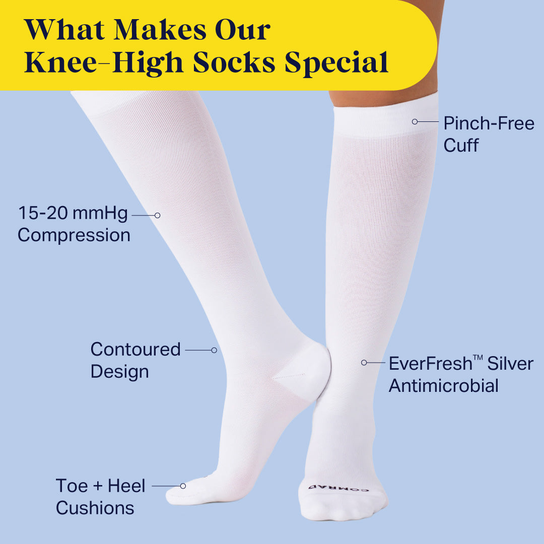 Knee-High Compression Socks – 3 Pack Solids