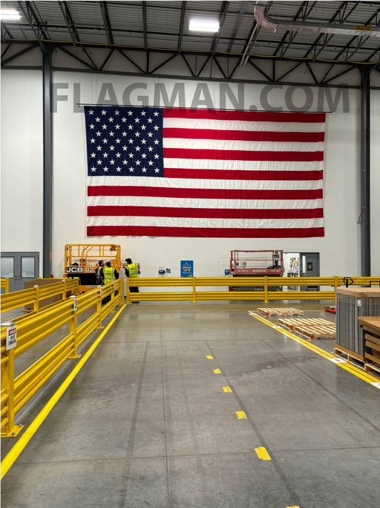 Nylon American Flag with Grommets Along Edges for Wall Hanging - Indoor or Outdoor *Made in USA*