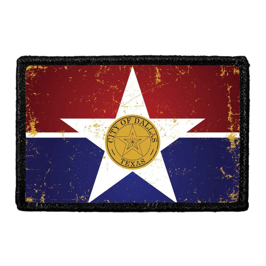 Dallas City Flag - Color - Distressed - Removable Patch