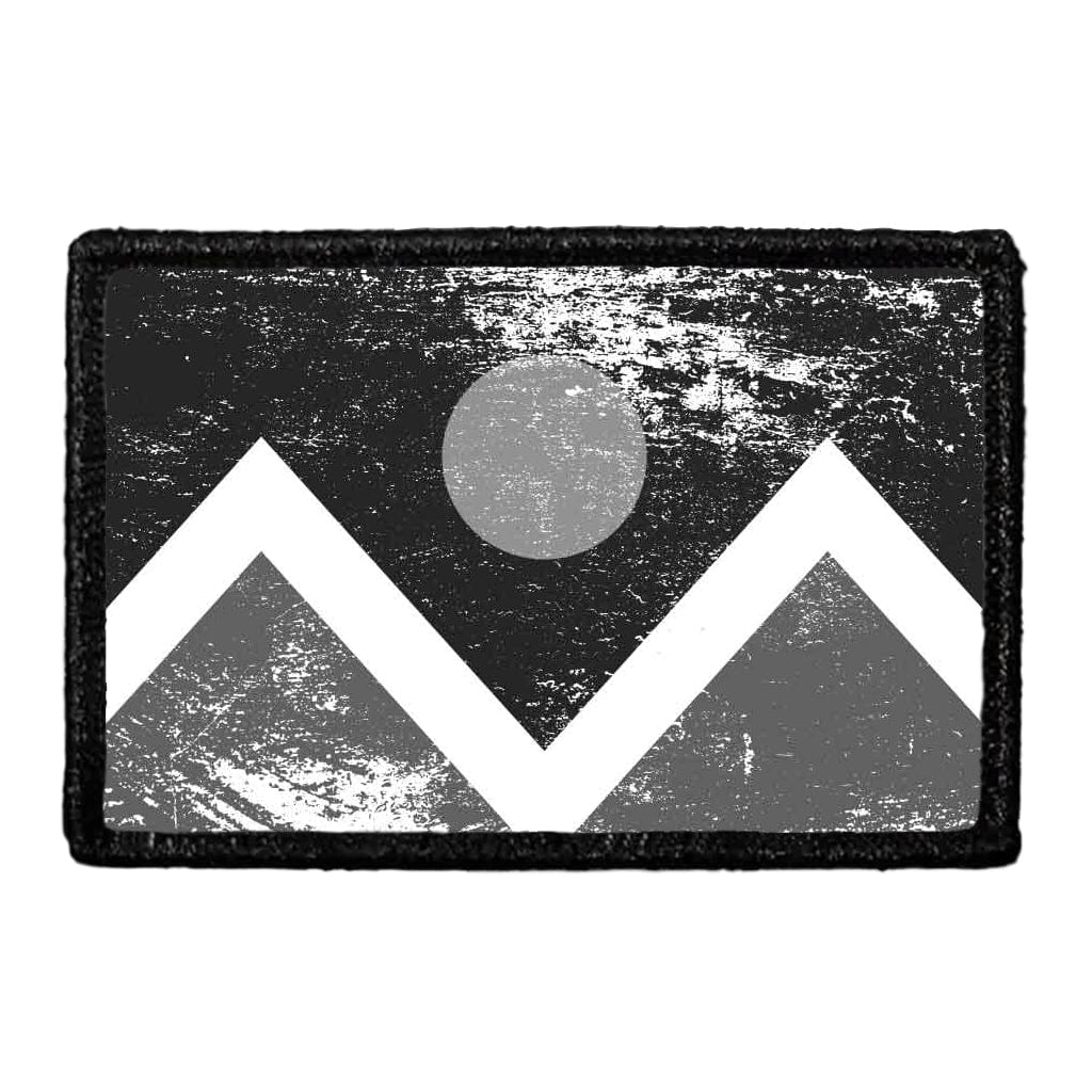 Denver City Flag - Black and White - Distressed - Removable Patch